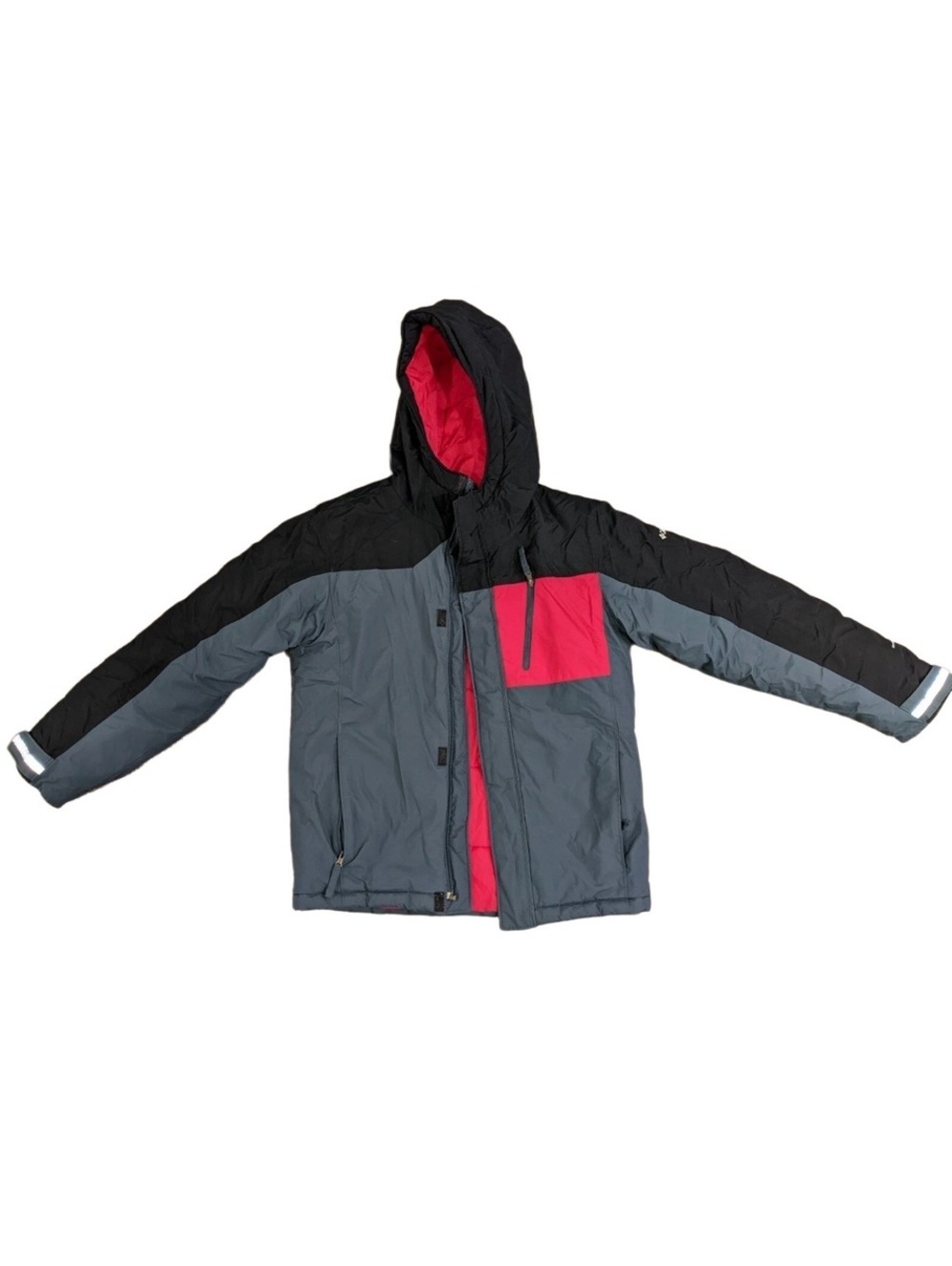 Columbia Boy’s Gray and Red Hooded Coat Sz 2T
